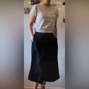Wide Leg Women's Pants in Navy Blue